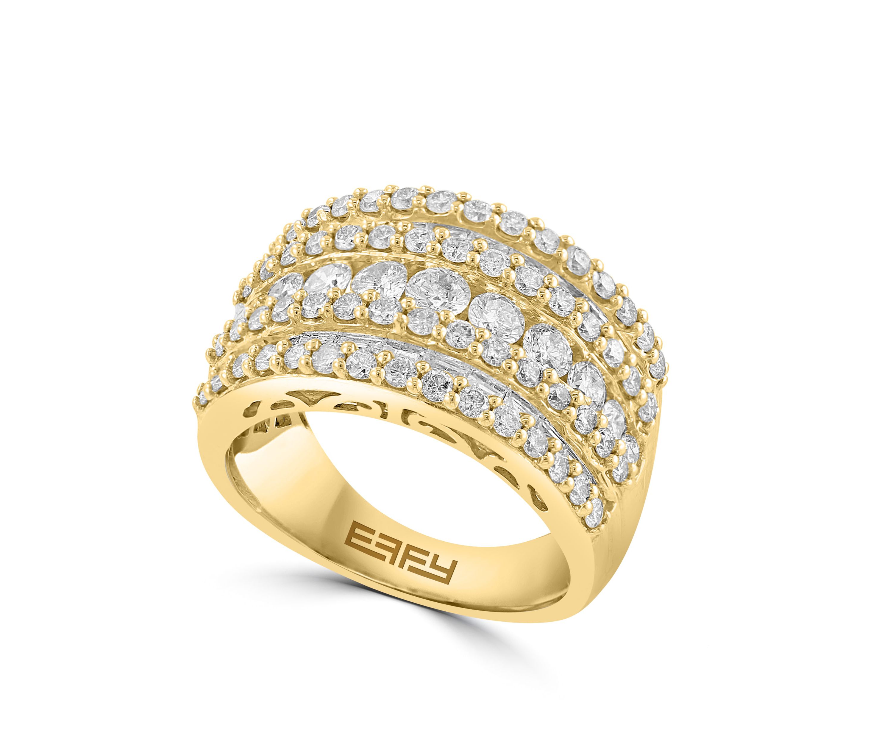 Effy® Diamond Ring in 14K Yellow Gold | Belk
