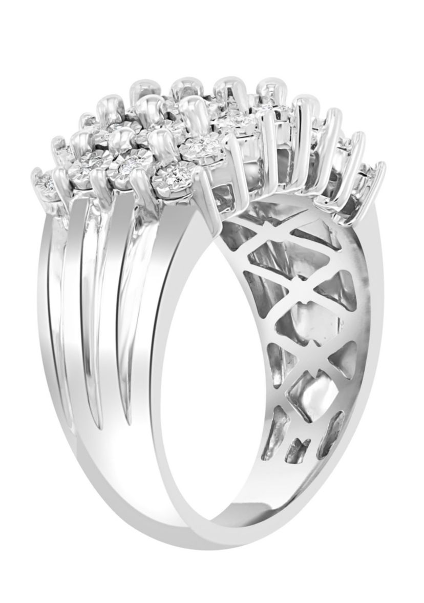 Diamond Ring in Sterling Silver
