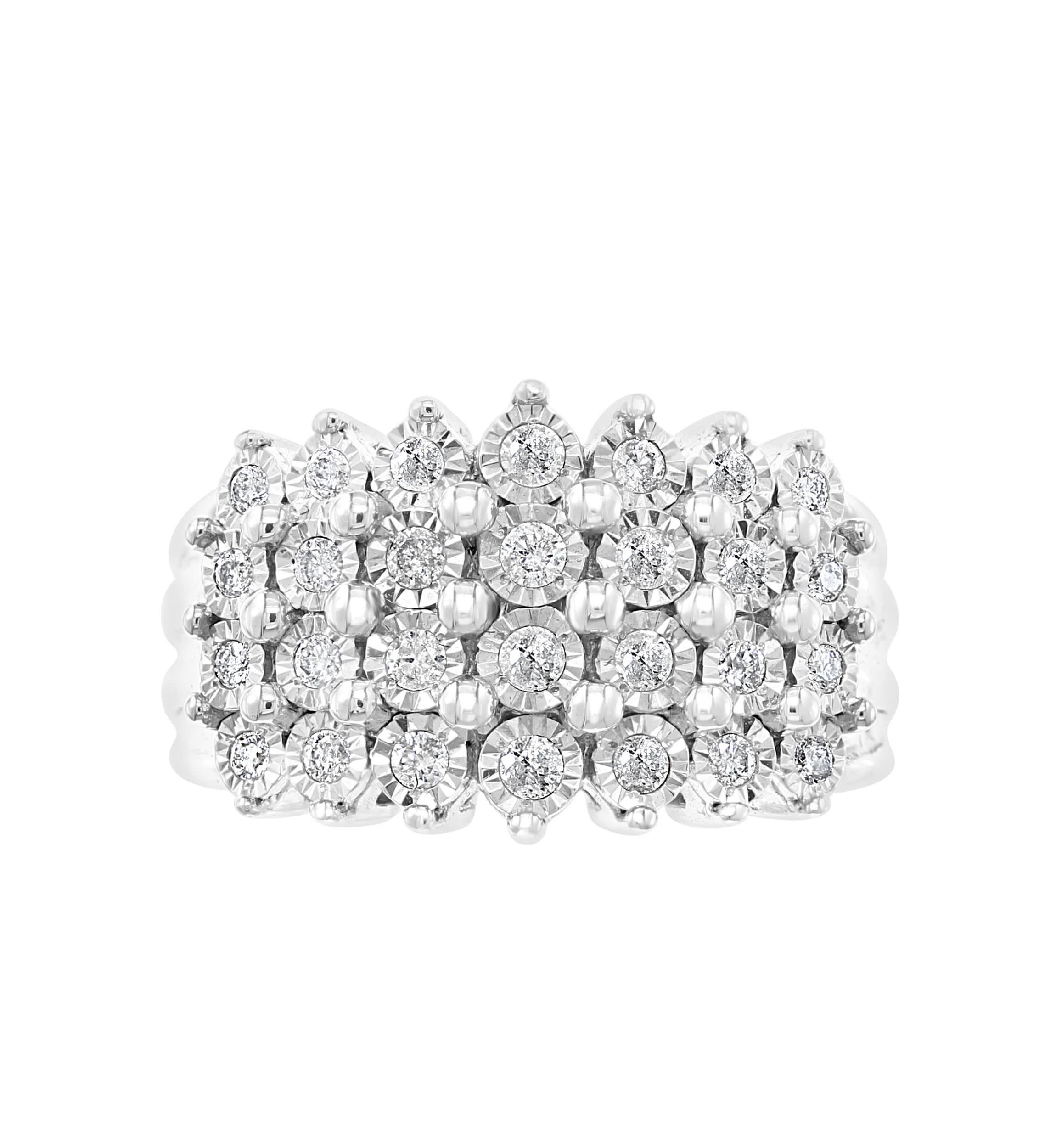 Diamond Ring in Sterling Silver