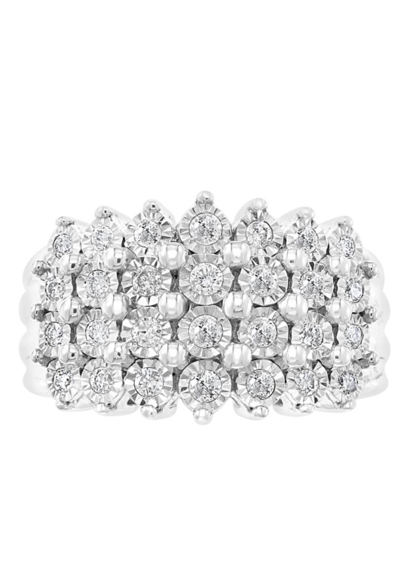 Diamond Ring in Sterling Silver