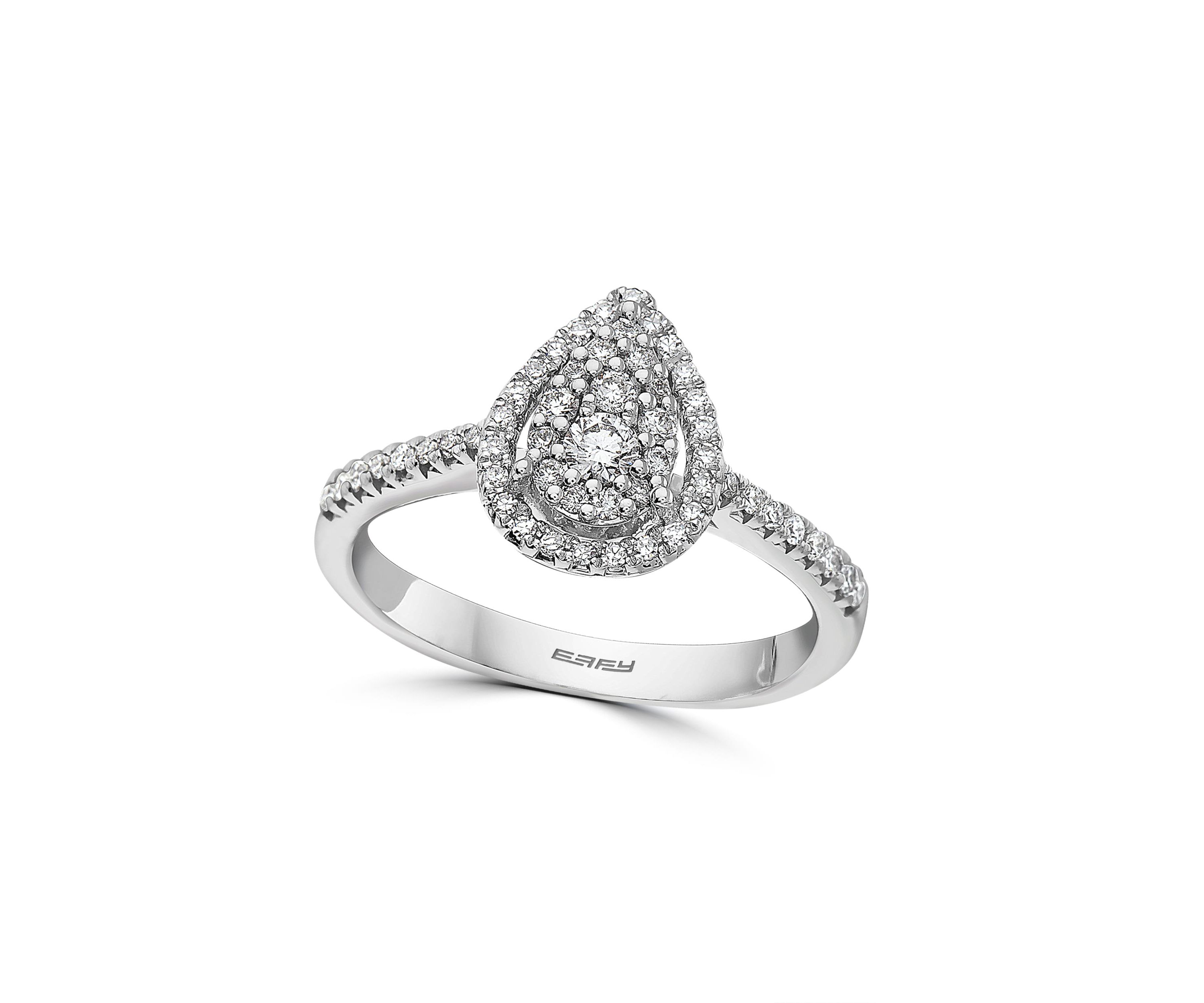 Diamond Ring In 14K White Gold