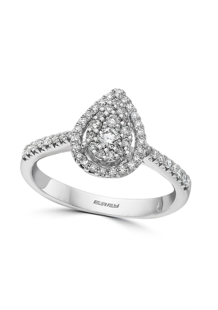 Diamond Ring In 14K White Gold