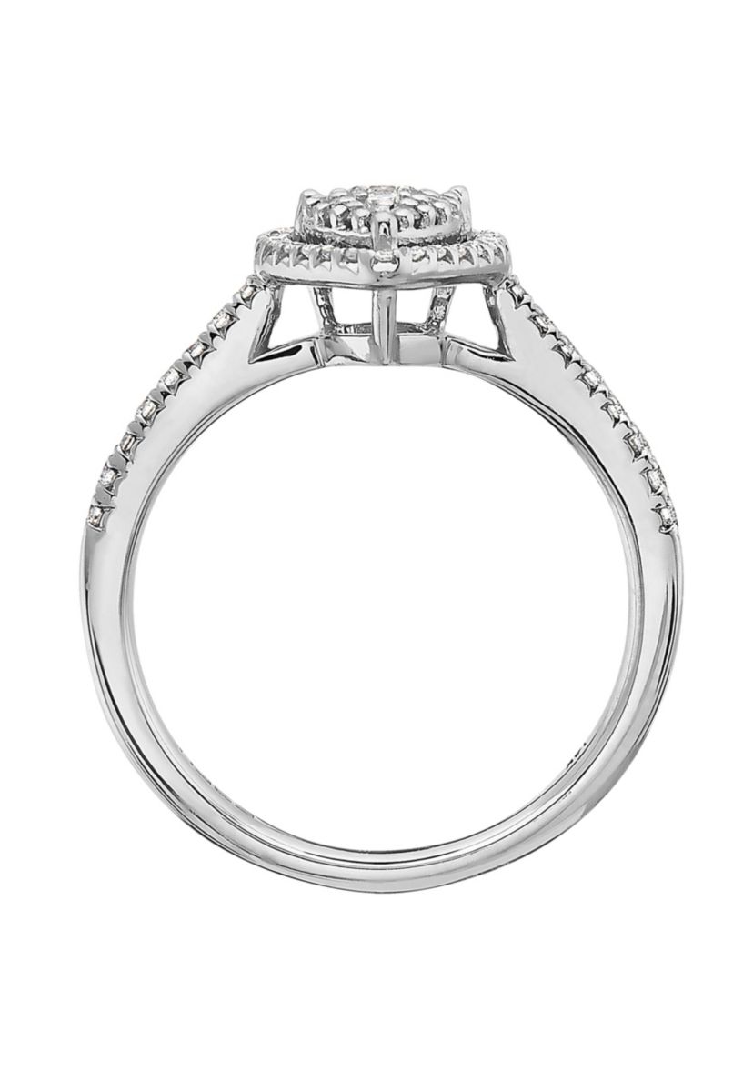 Diamond Ring In 14K White Gold