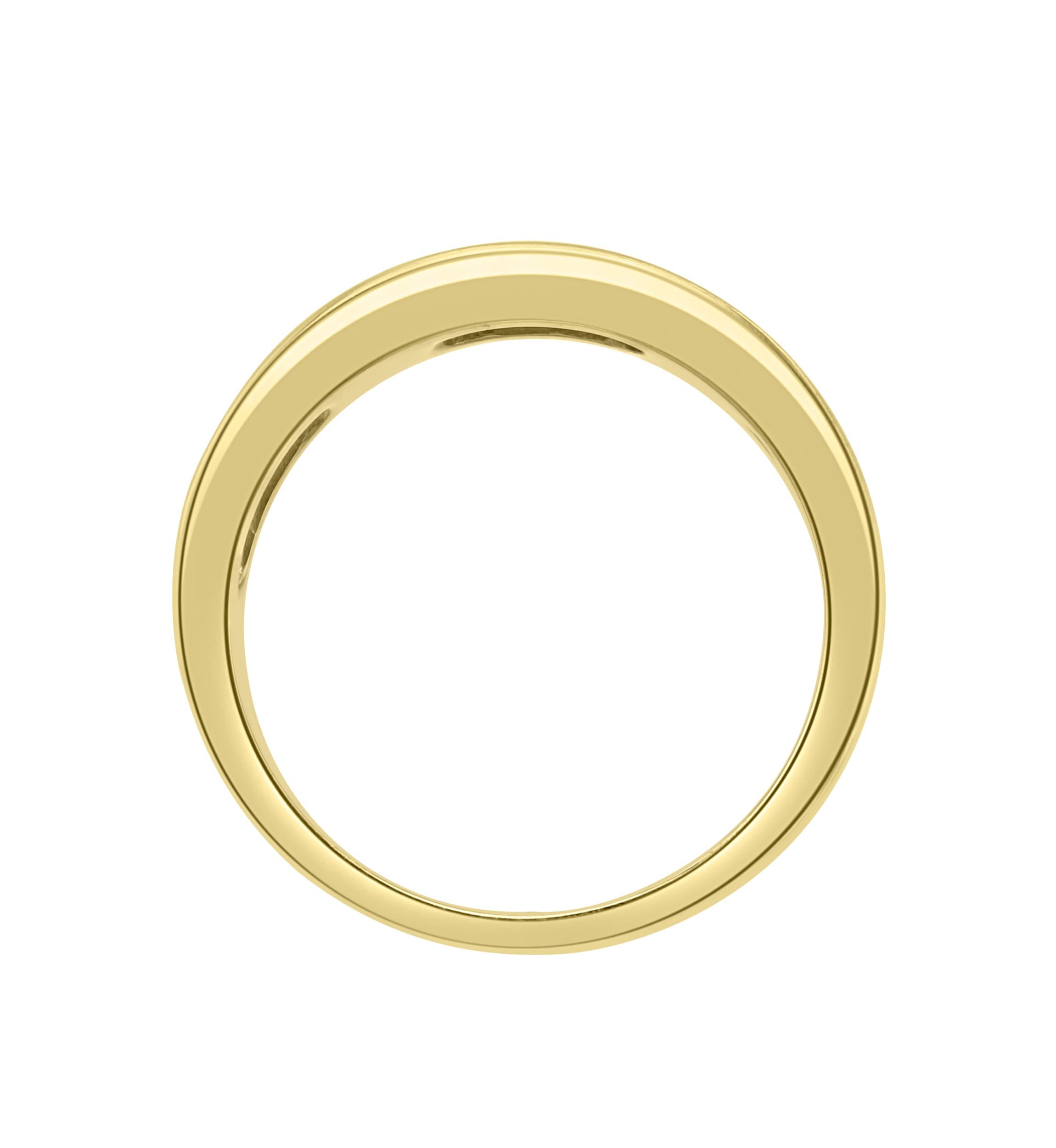 White And Black Diamond Ring In 14K Yellow Gold