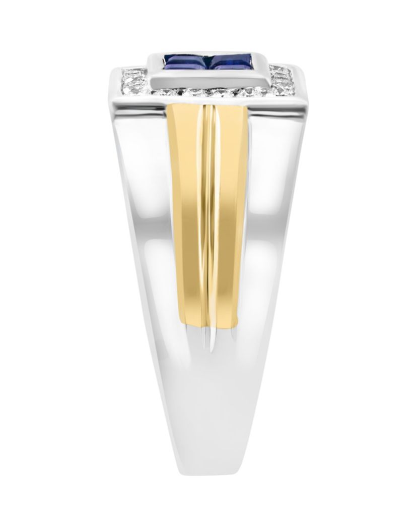 Diamond And Natural Emerald Ring In 14K White & Yellow Gold