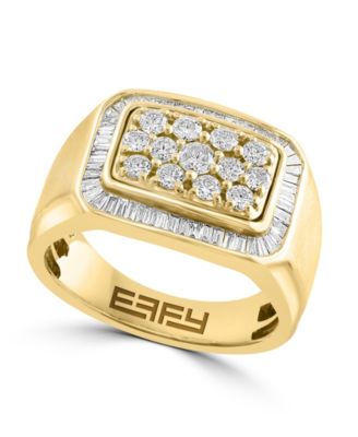 Effy Mens Diamond Ring In 10K Yellow Gold