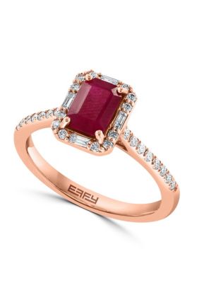 Effy Diamond And Natural Ruby Ring In 14K Rose Gold -  5400489WP0EH55DR6