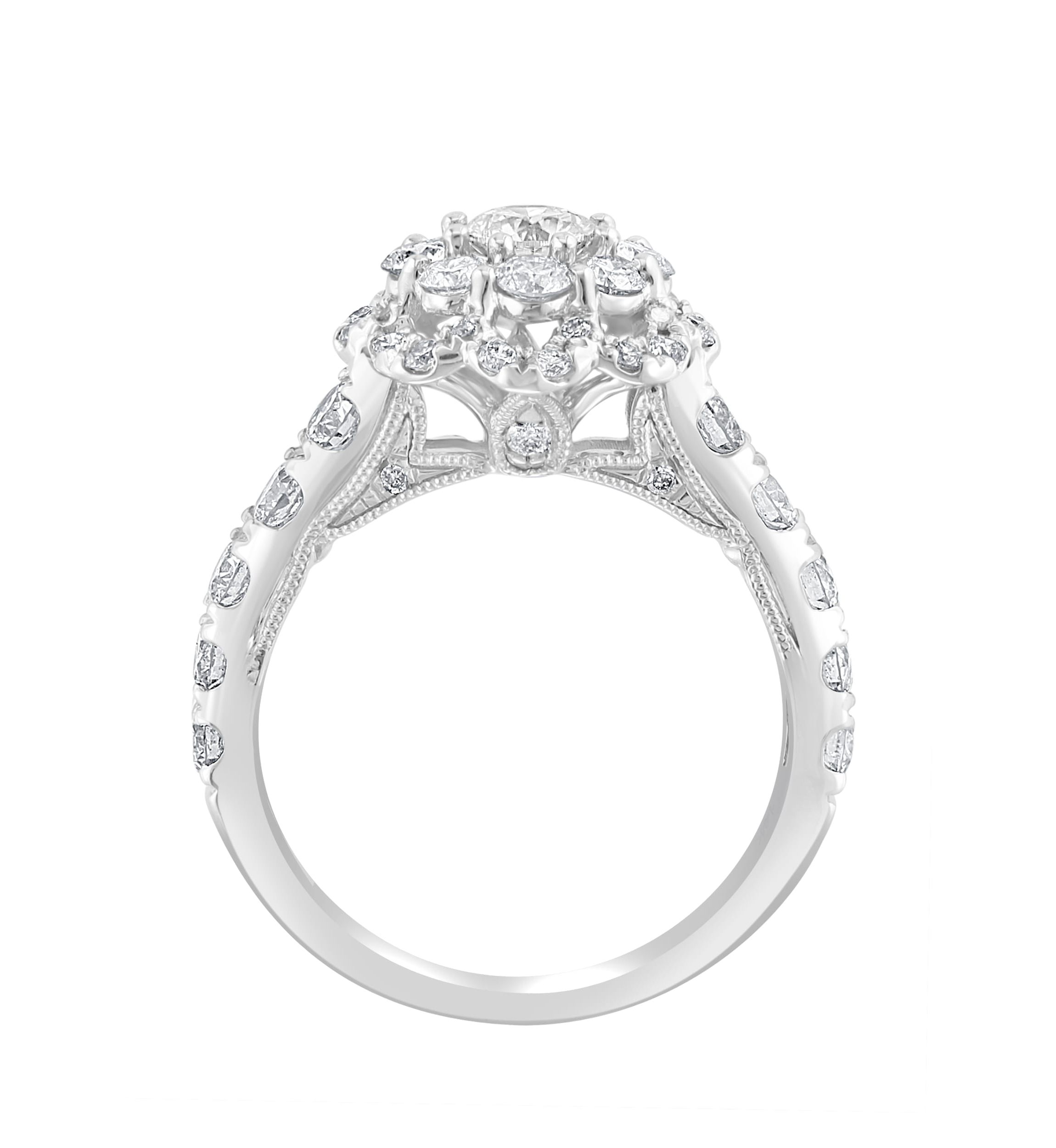 Diamond Ring In 14K White Gold