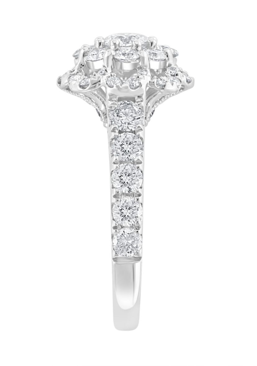 Diamond Ring In 14K White Gold