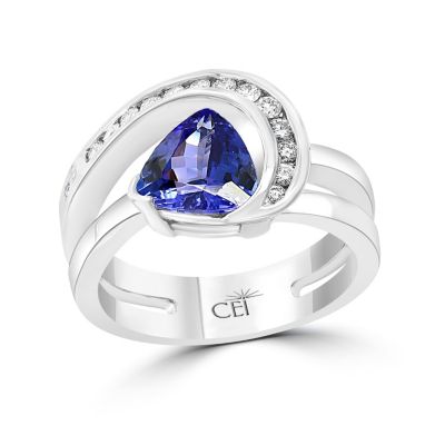 Effy Diamond And Tanzanite Ring In 14K White Gold -  5400489WV0DR22DZ3