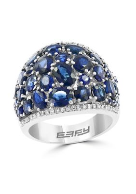 Effy Diamond And Natural Sapphire Ring In 14K White Gold -  5400489WZ0DD00DS3