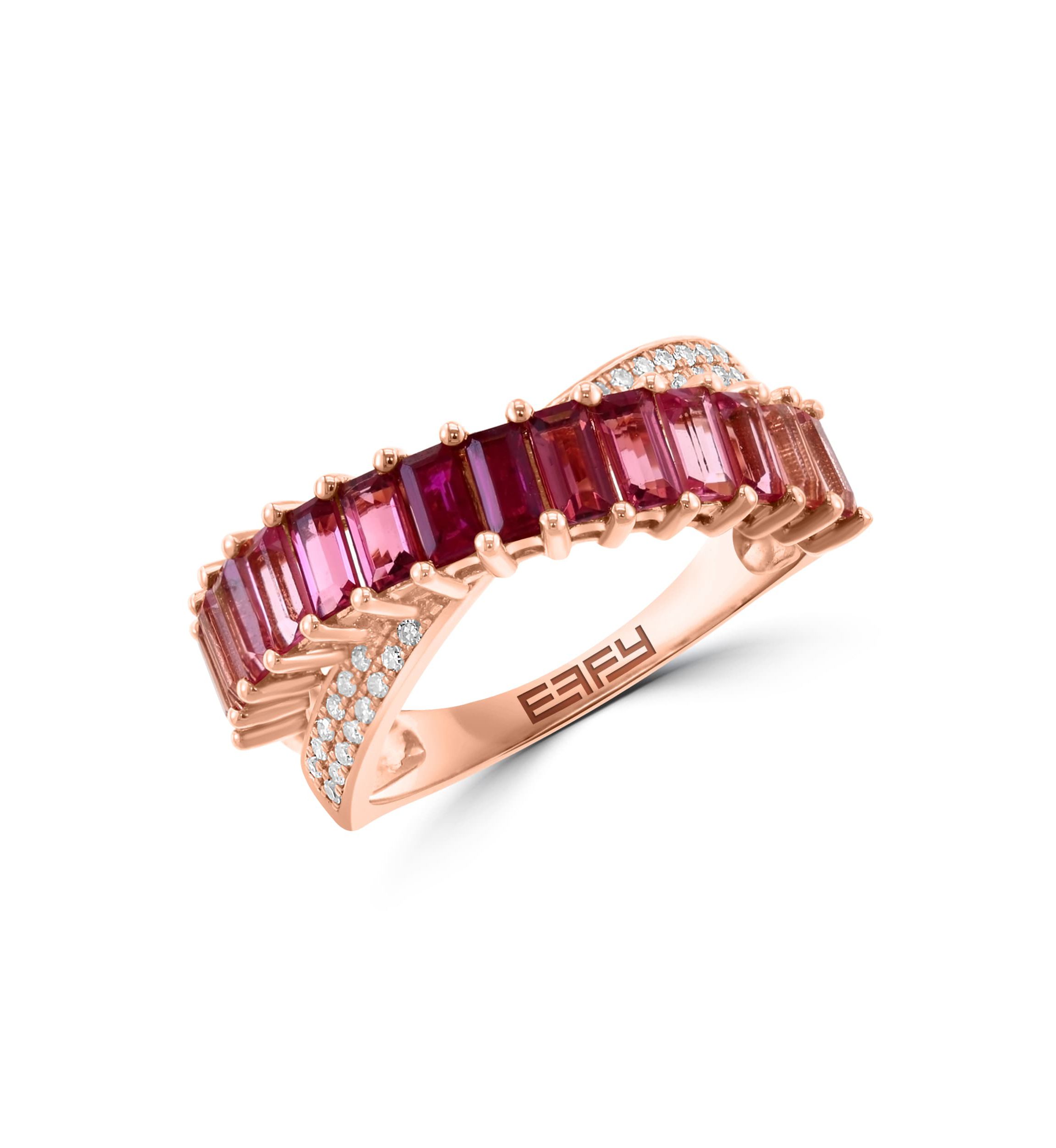 Diamond and Natural Ruby Ring in 14K Rose Gold
