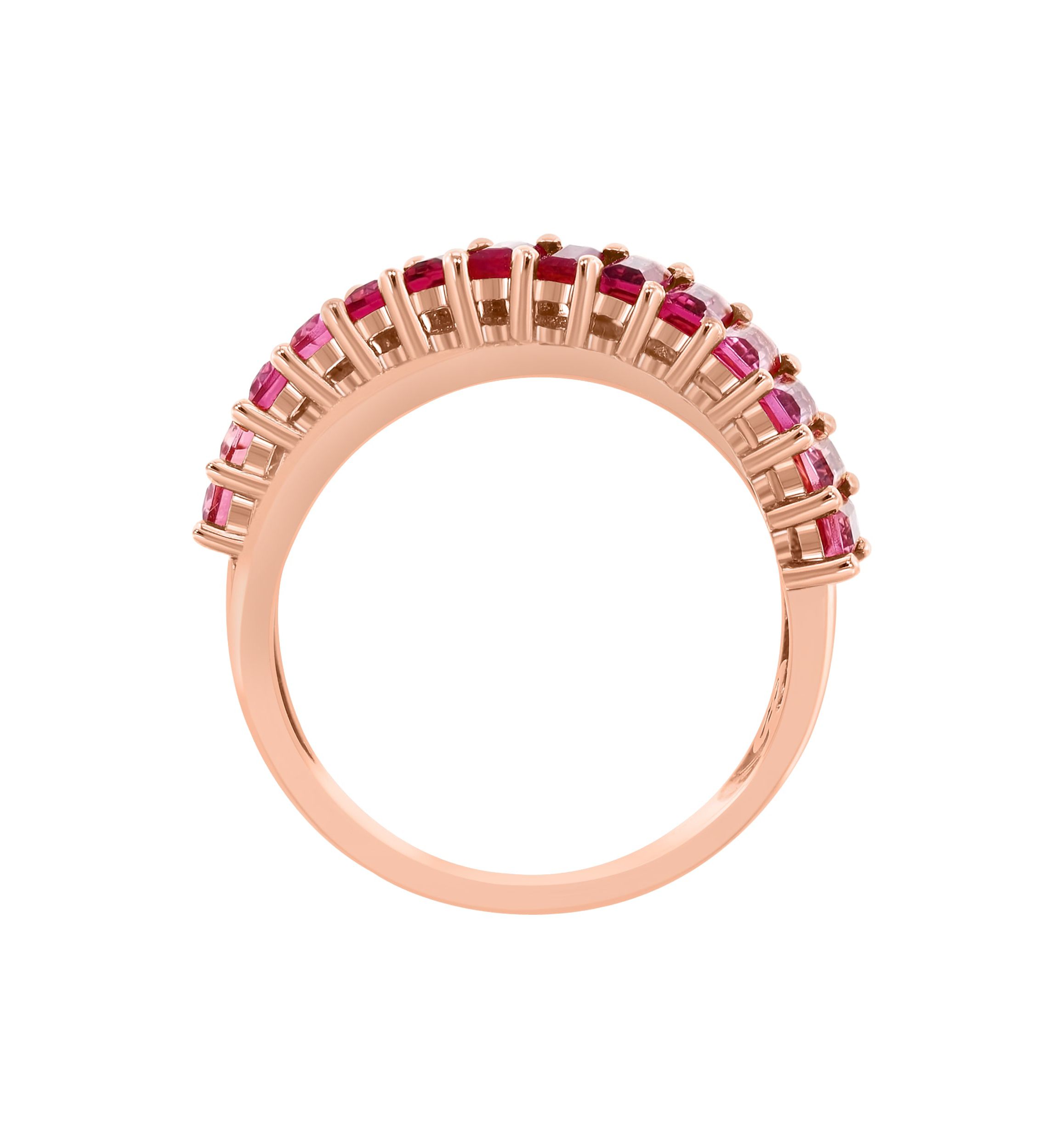 Diamond and Natural Ruby Ring in 14K Rose Gold