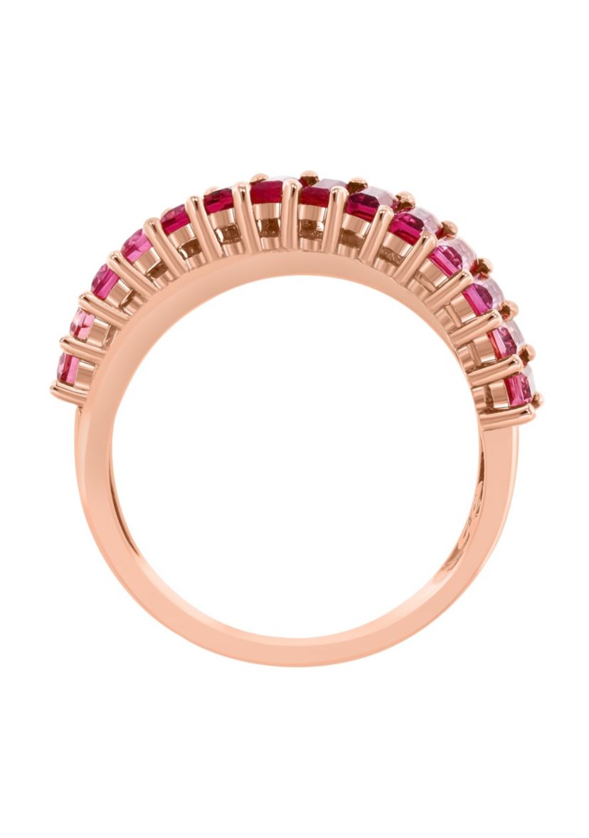 Diamond and Natural Ruby Ring in 14K Rose Gold