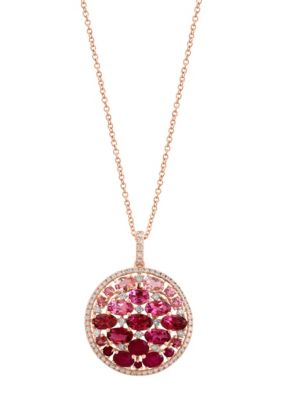 Effy Diamond and Natural Ruby Pendant in 14K Rose Gold -  5400489YCZIA65D26