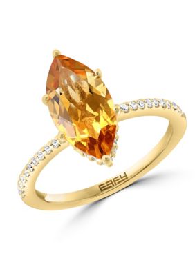 Effy Diamond and Citrine Ring in 14K Yellow Gold -  5400489ZRY0Y074DC