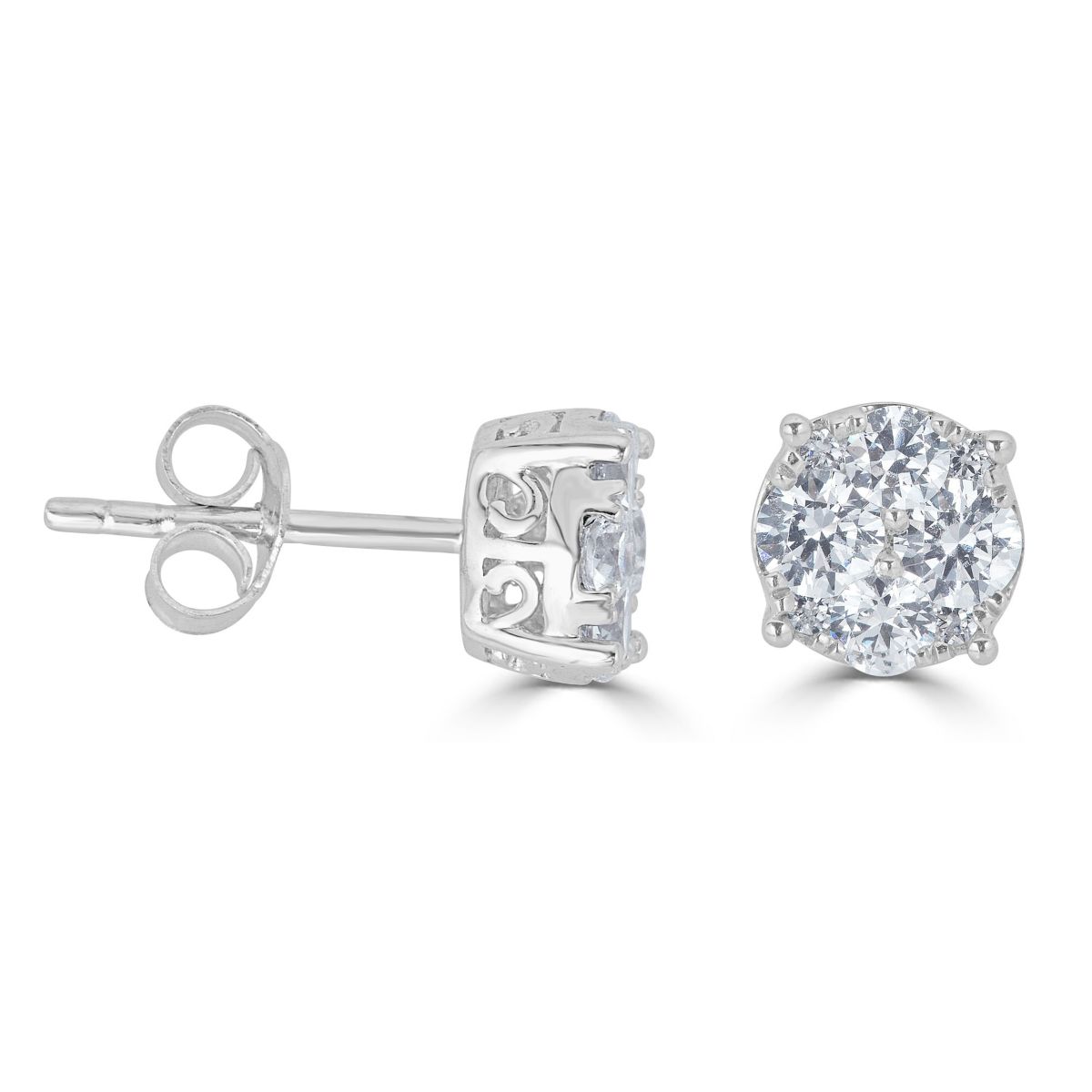 1/4Ctw Round Diamond Women Stud Earrings Set in 925 Sterling Silver