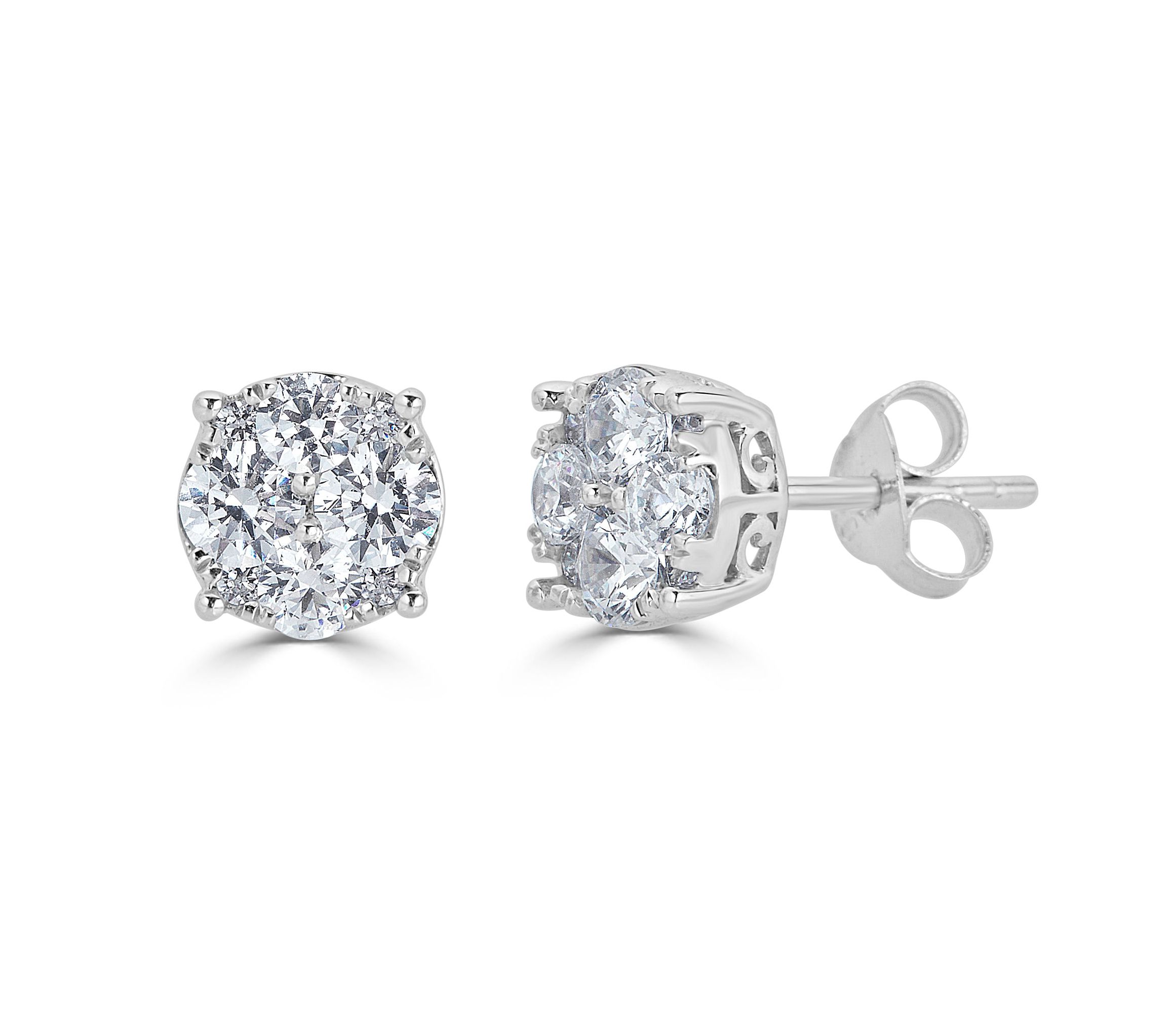 1/2Ctw Round Diamond Women Stud Earrings Set in 925 Sterling Silver