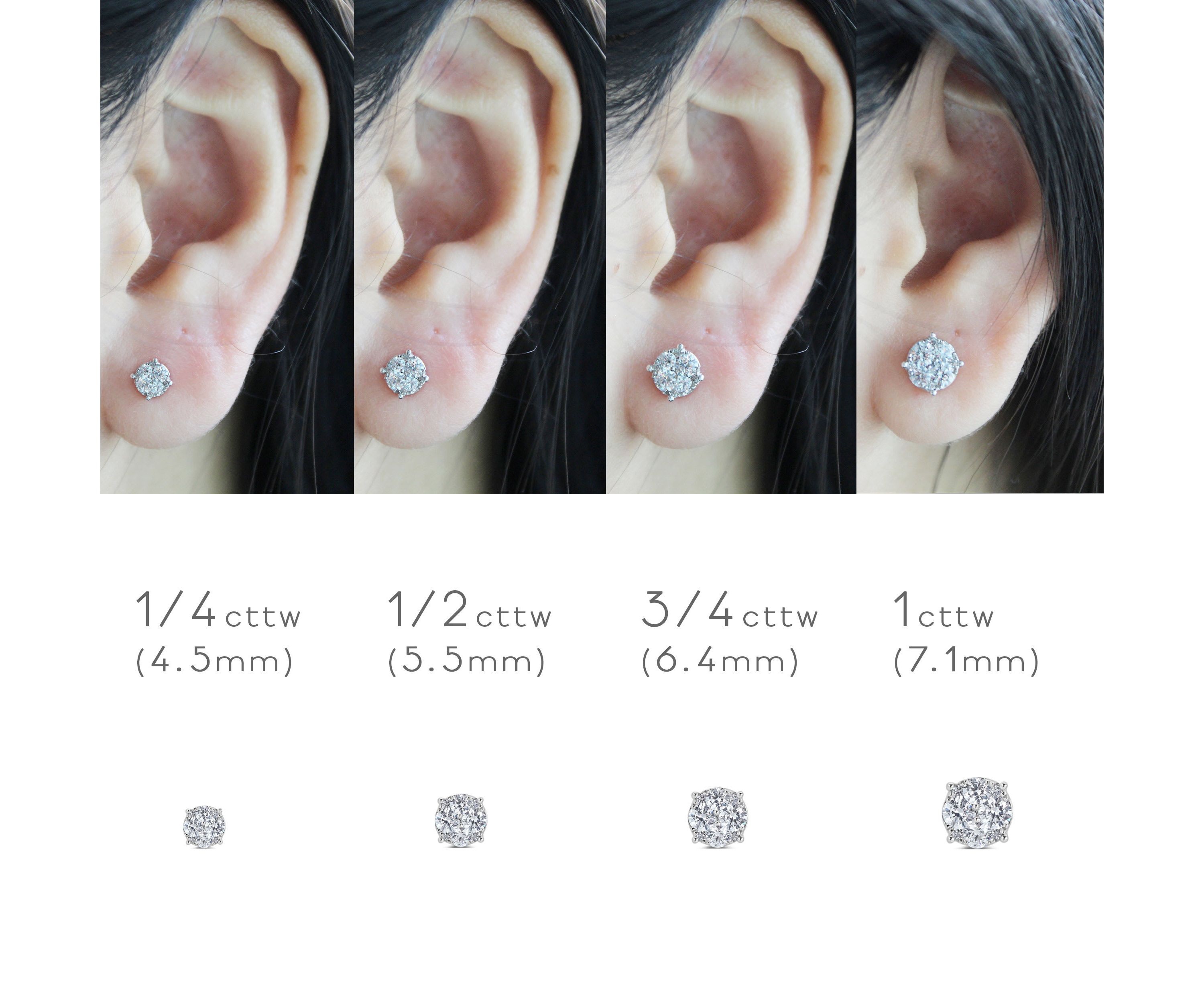 1/2Ctw Round Diamond Women Stud Earrings Set in 925 Sterling Silver