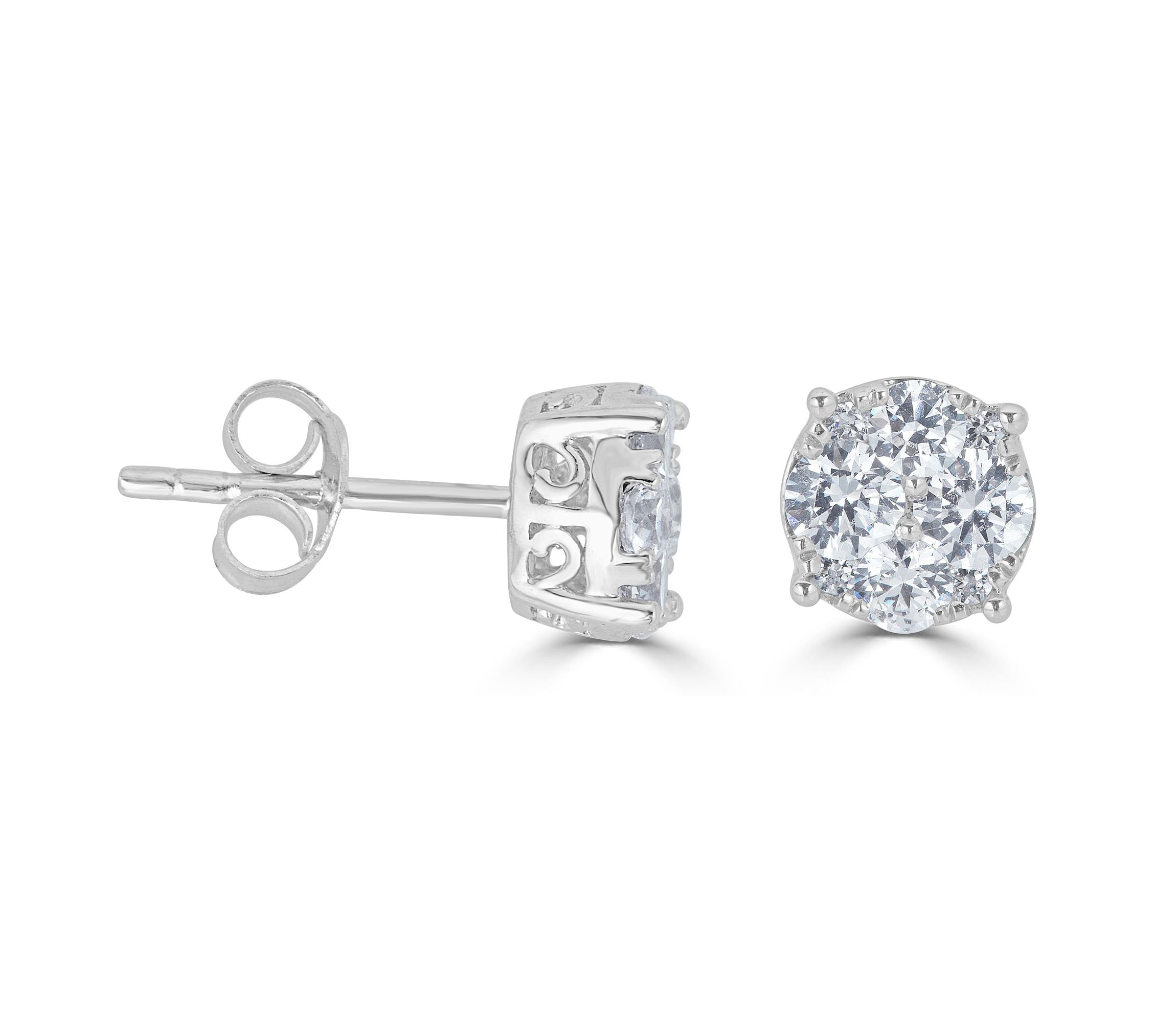 1/2Ctw Round Diamond Women Stud Earrings Set in 925 Sterling Silver