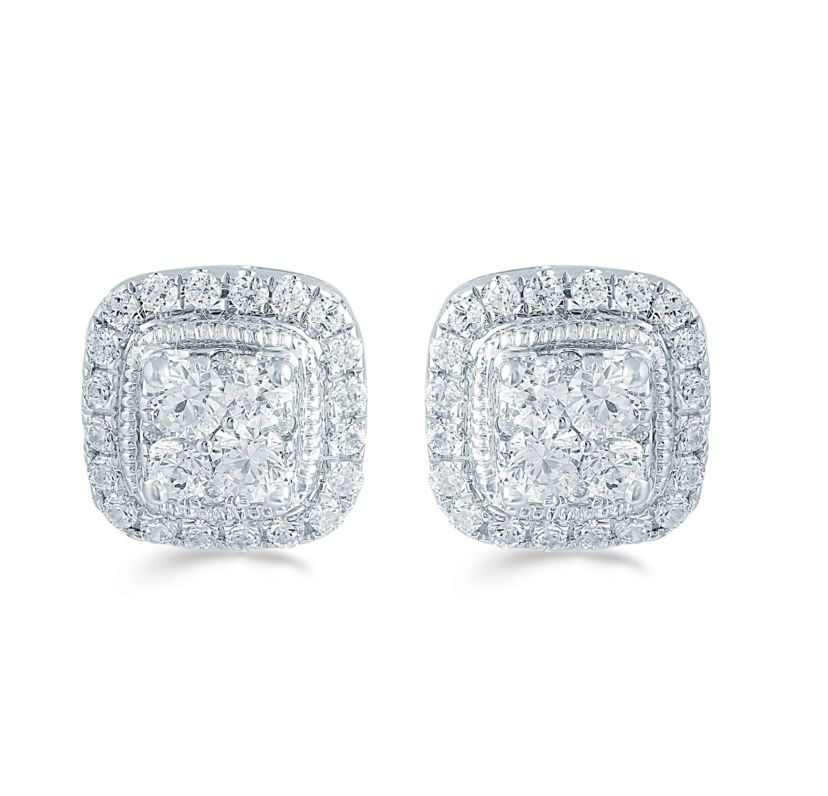 1/2Ctw Diamond Stud Earrings Set in 925 Sterling Silver