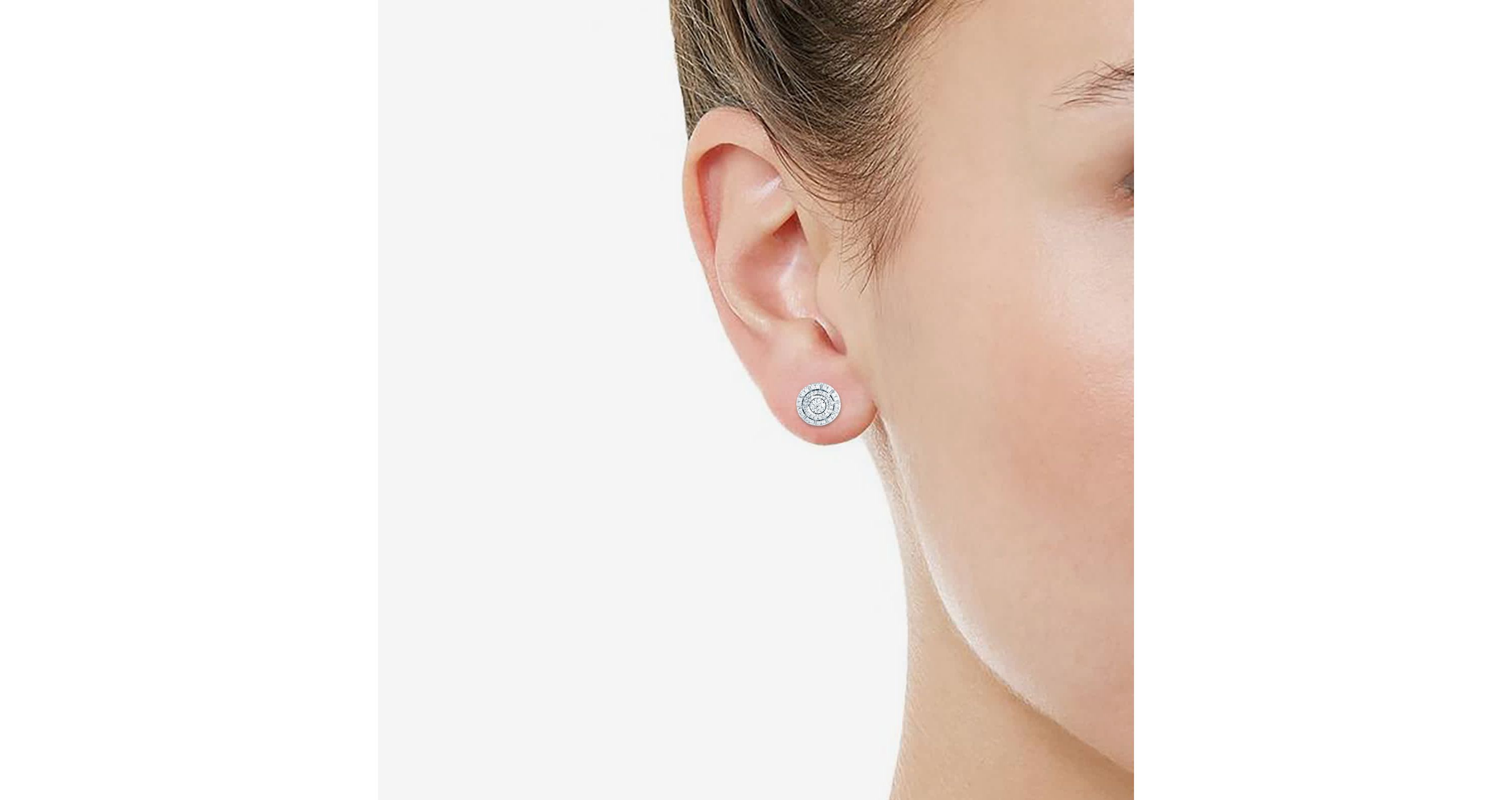 1/2 ct. t.w. Natural Diamond Cluster Earring set in 925 Sterling Silver