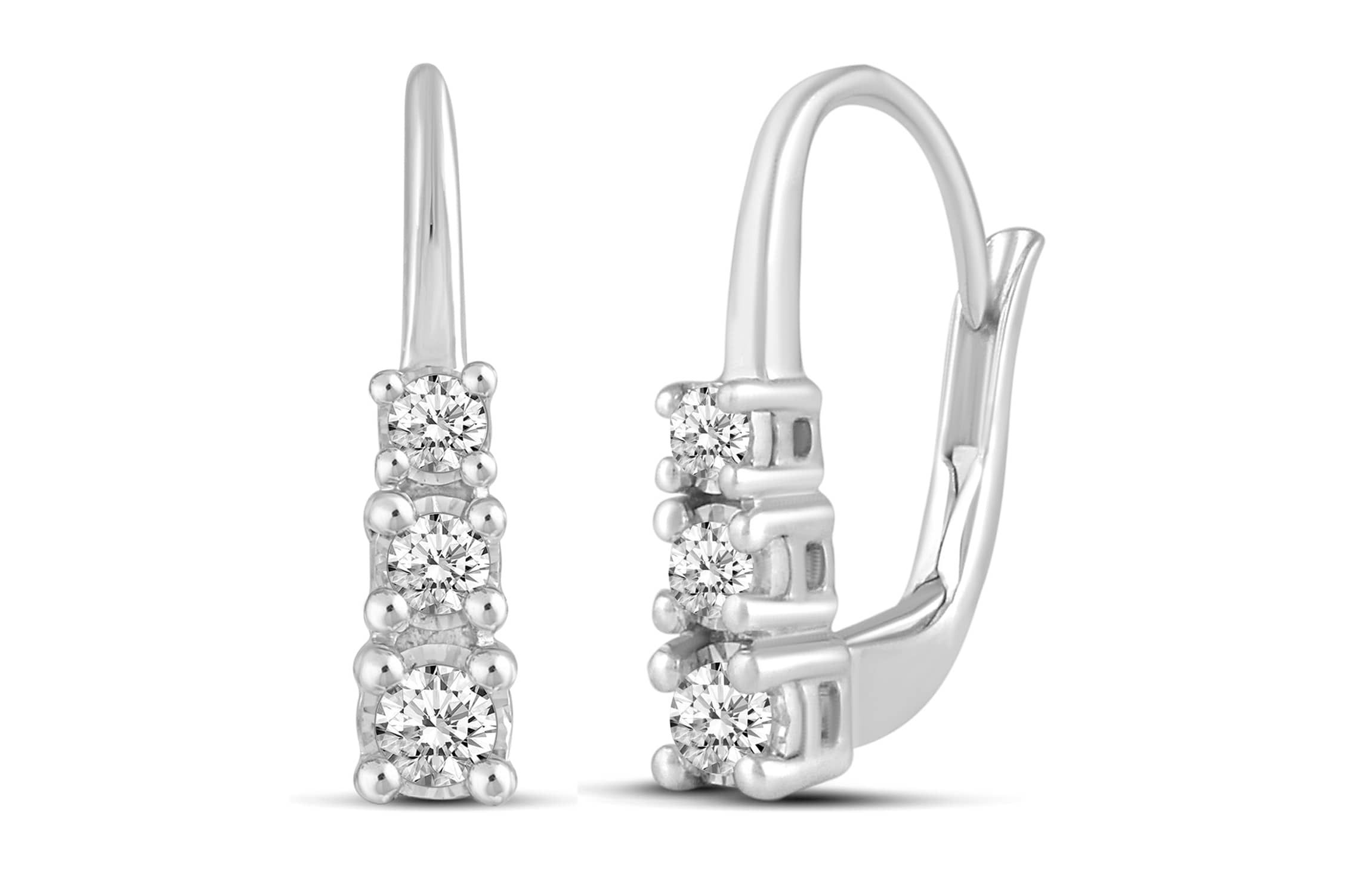 1/4 ct. t.w. Natural Diamond Hoop Earring set in 925 Sterling Silver
