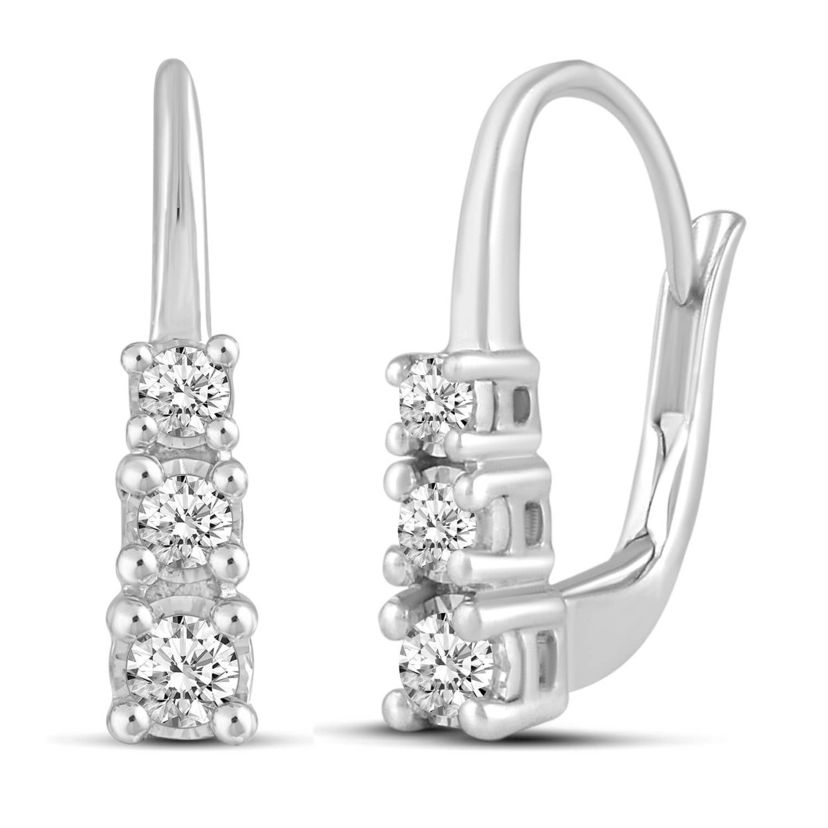 1/4 ct. t.w. Natural Diamond Hoop Earring set in 925 Sterling Silver