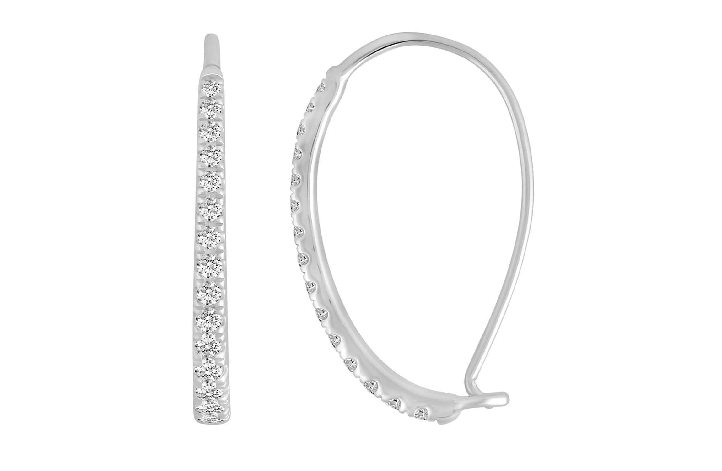 1/2 ct. t.w. Natural Diamond Hoop Earring set in 925 Sterling Silver