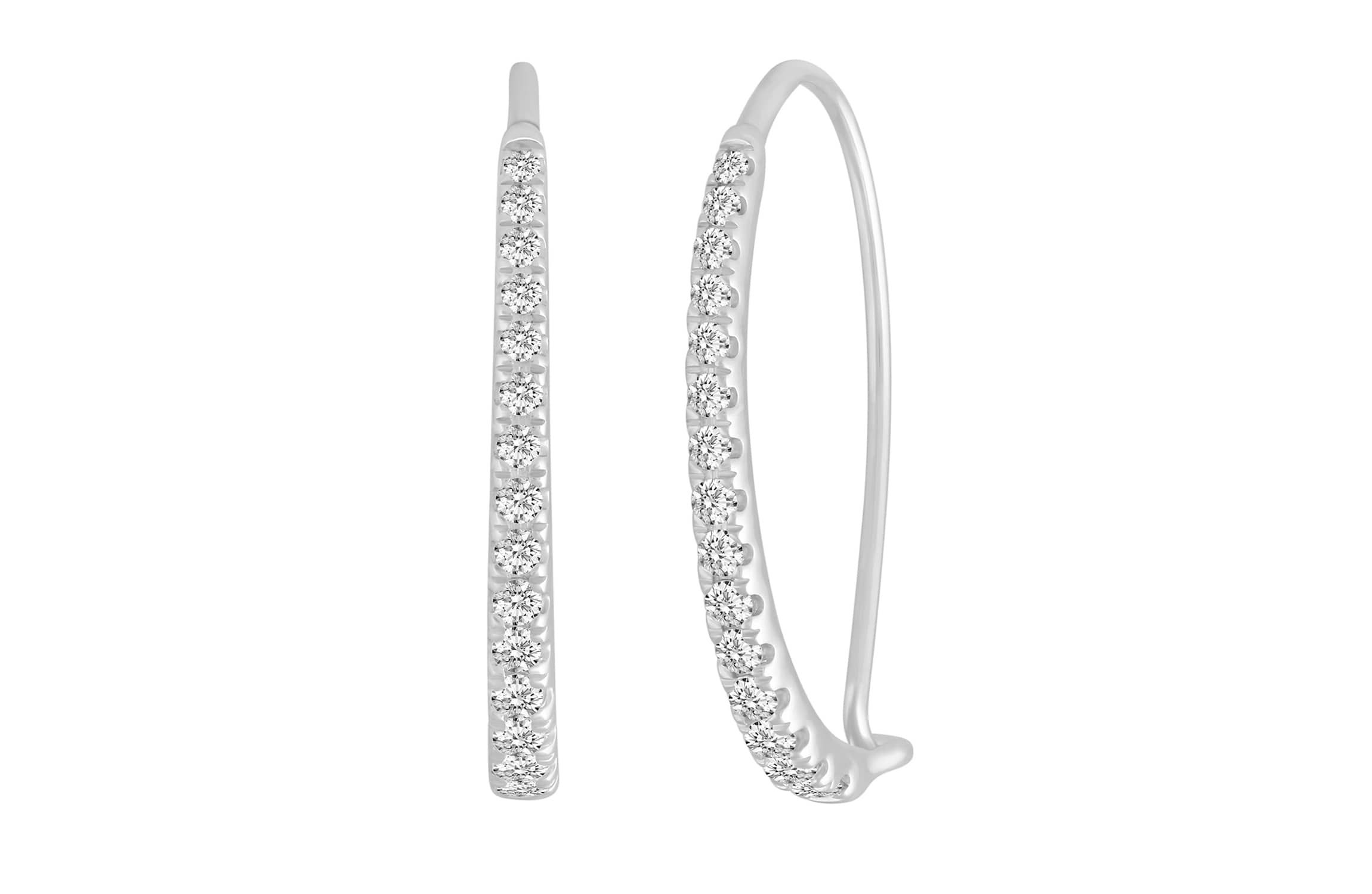 1/2 ct. t.w. Natural Diamond Hoop Earring set in 925 Sterling Silver
