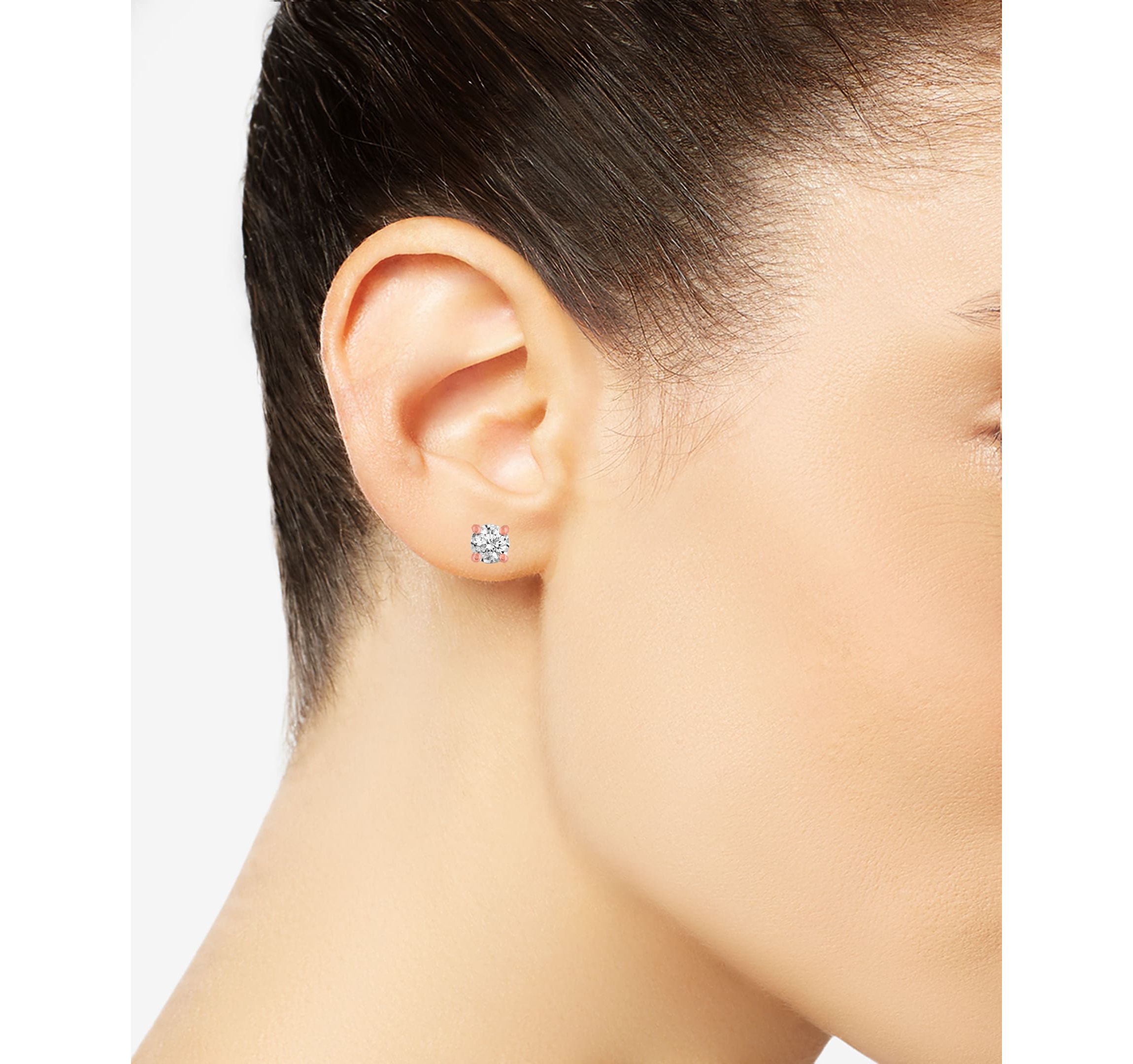 3/4Ctw Diamond Stud Earrings Set In 14K Rose Gold