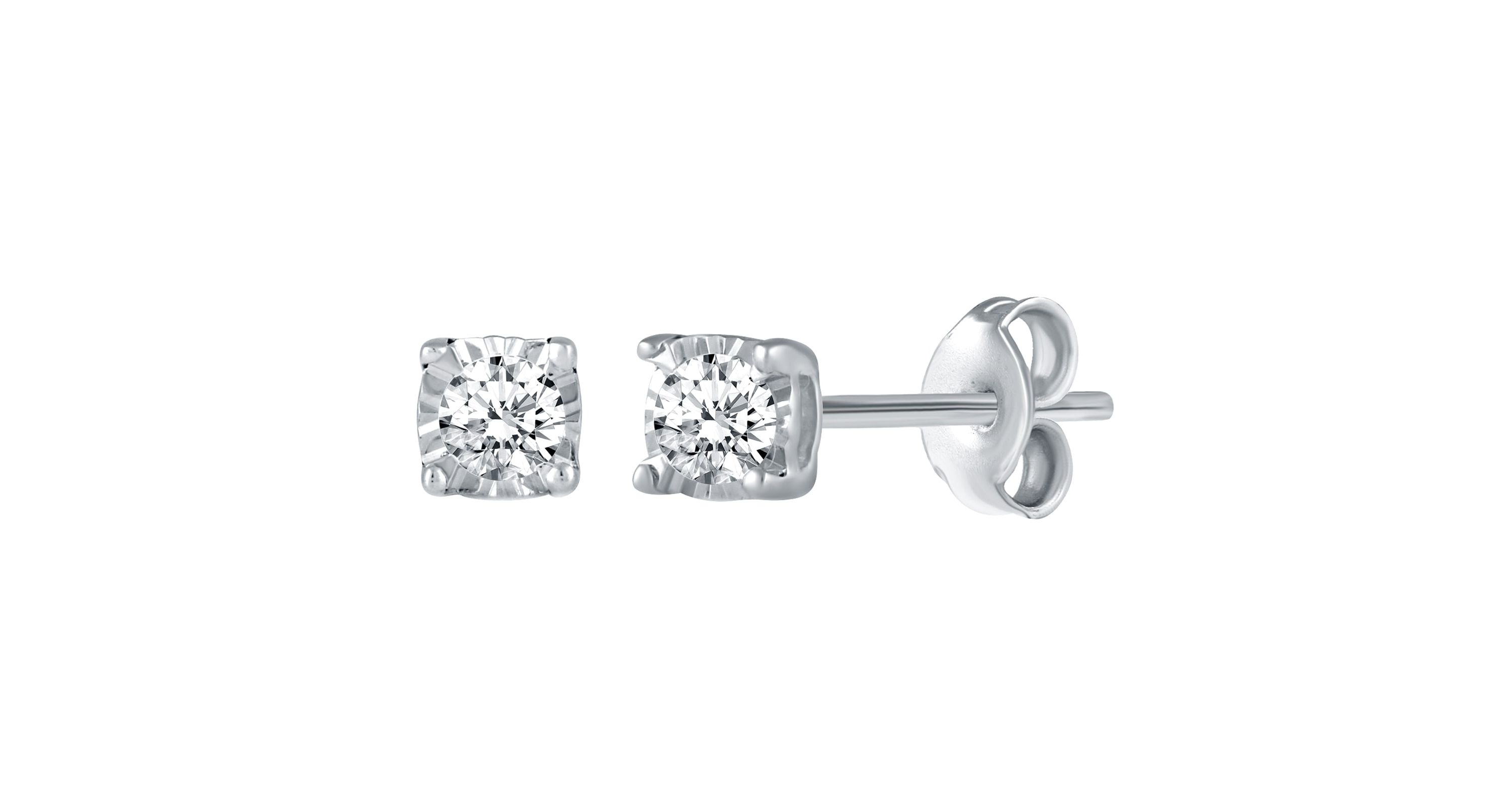 1/4Ctw Women Diamond Stud Earrings Set in 925 Sterling Silver