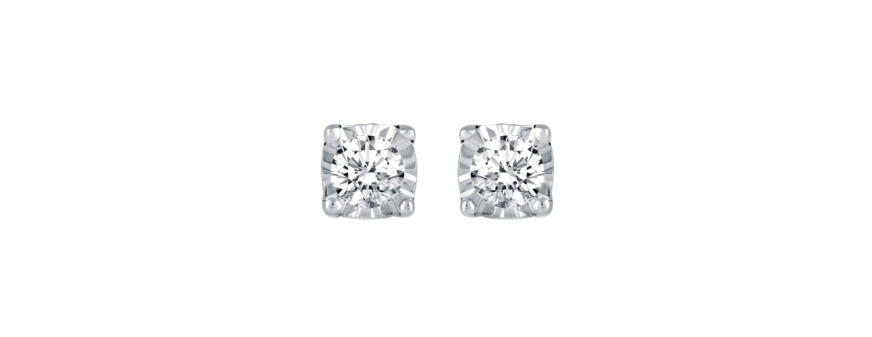1/4Ctw Women Diamond Stud Earrings Set in 925 Sterling Silver