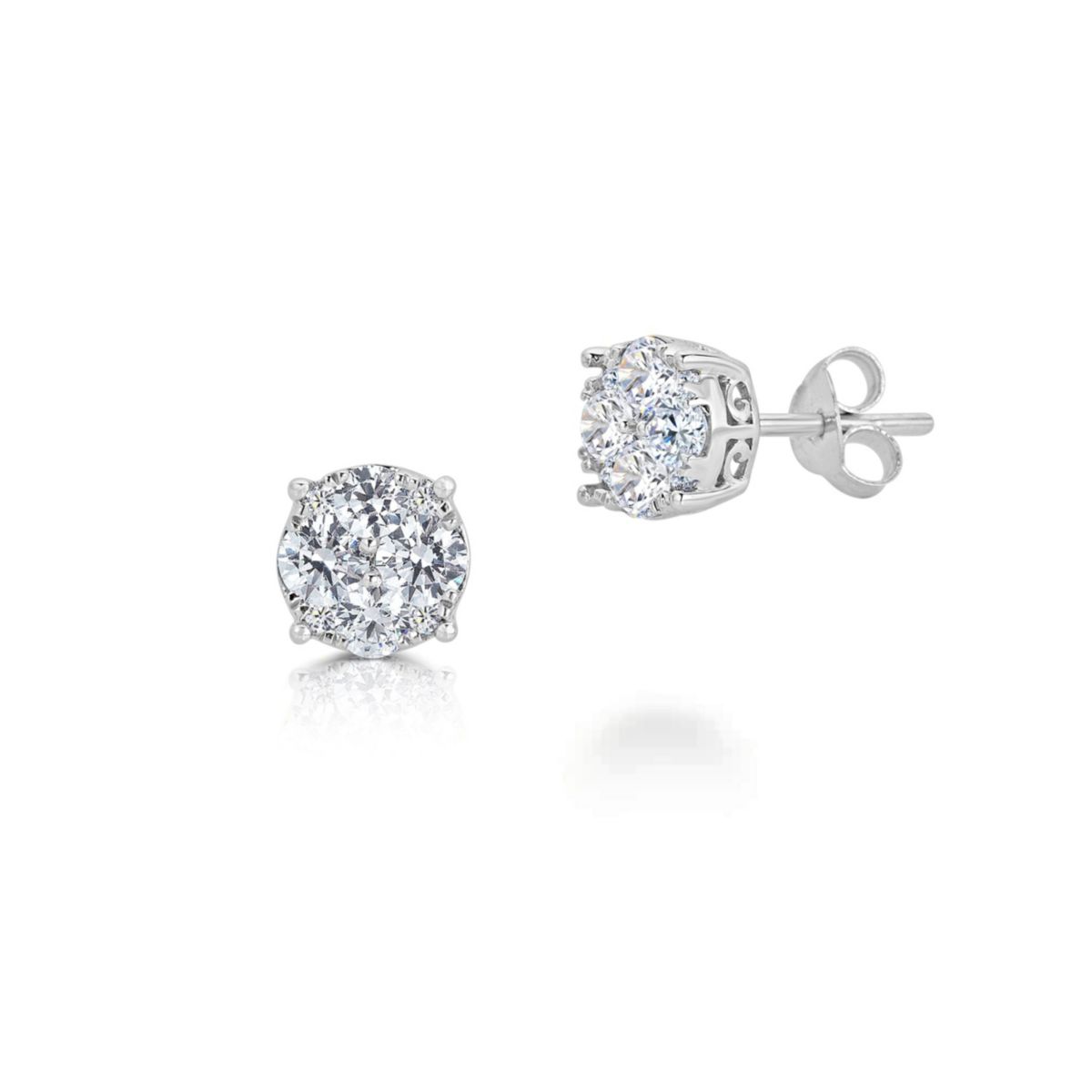 Lab Created 1/4Ctw LAB GROWN DIAMOND Stud Earrings Set in 925 Sterling Silver
