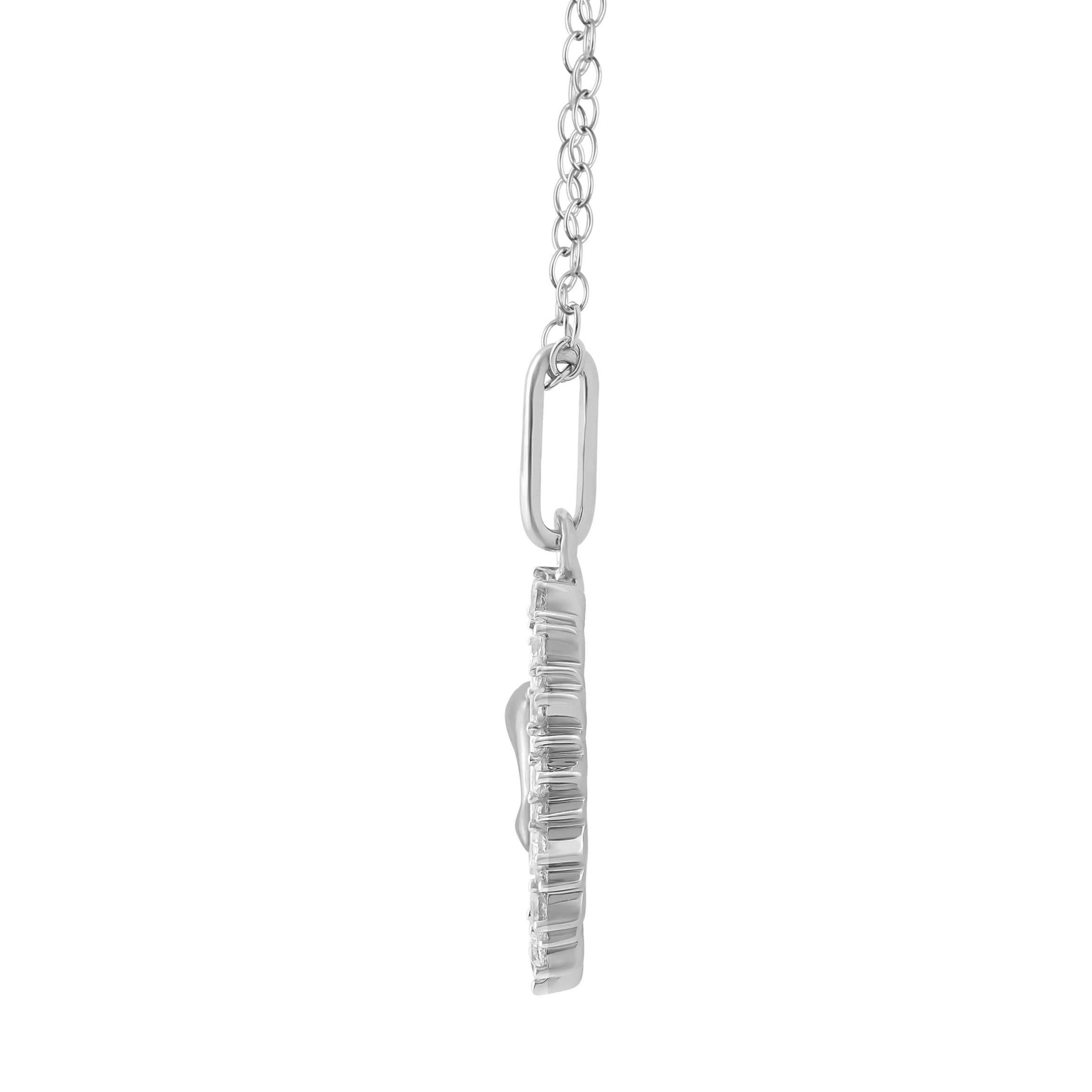 1/4Ctw Medallion Dolphin Diamond Pendant in 925 Sterling Silver with 18" Cable Chain