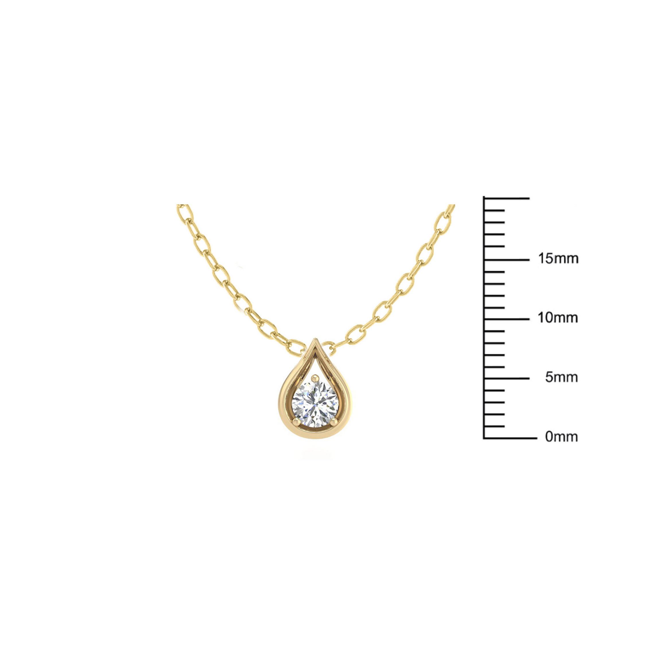 1/3 ct. t.w. Natural Diamond Teardrop Pendant in 14K Yellow Gold with 18" Cable Chain