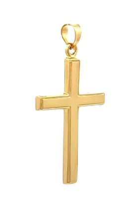 14K Yellow Gold Reversible Plain Cross Pendant