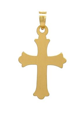 14K Yellow Gold .01ct Diamond Small Cross