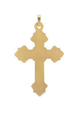 14K Yellow Gold Fancy Design Cross Pendant