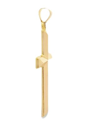 14K Yellow Gold Modern Tube Cross