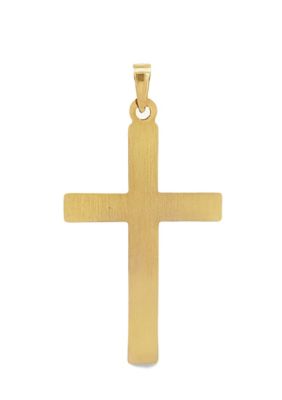 14K Yellow Gold Modern Tube Cross