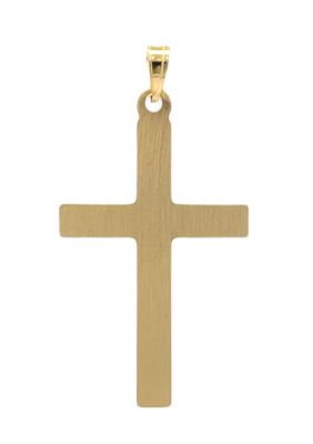 14K Yellow Gold Textured Cross