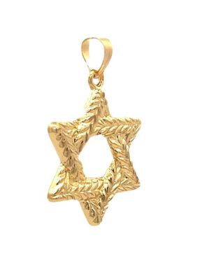 14K Yellow Gold Braided Star of David