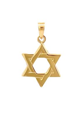 14K Yellow Gold Star of David Pendant