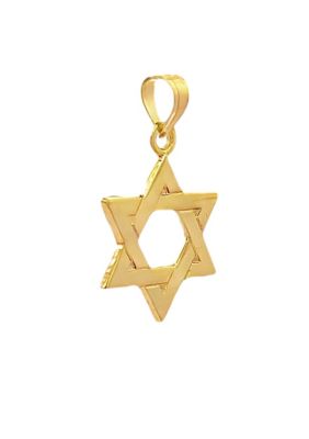 14K Yellow Gold Star of David Pendant