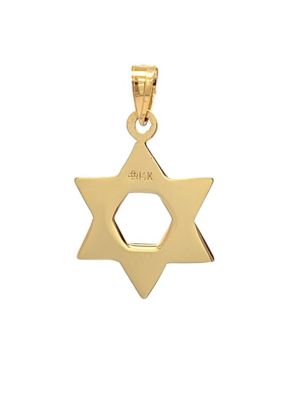 14K Yellow Gold Star of David Pendant