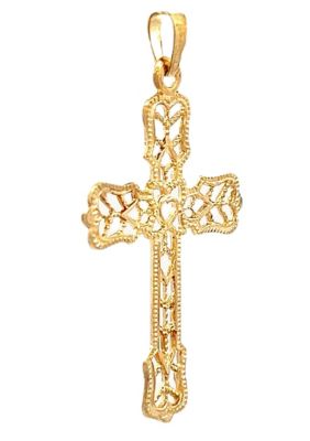 14K Yellow Gold Filagree Cross