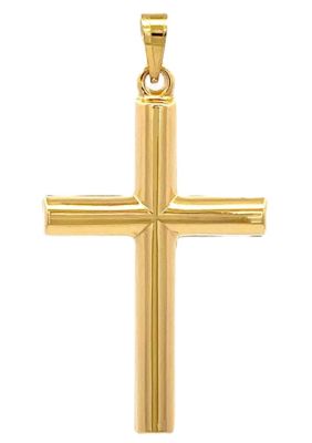 14K Yellow Gold Tube Cross