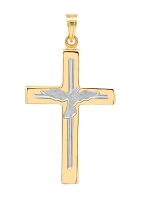 14K Yellow Gold Dove Cross