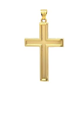 14K Yellow Gold Large Cross on Cross Pendant